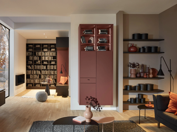 MANHATTAN OAK NERO/SOFT LACK HENNA - Bookcase / wall cabinet by Nolte Küchen - view 2